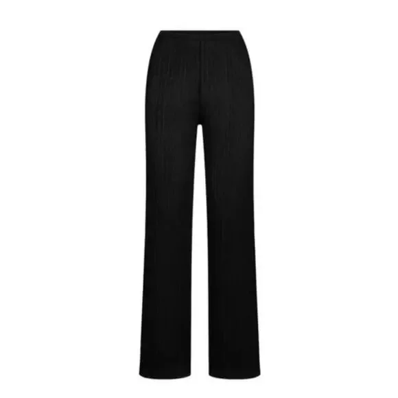 NWT SKIMS Sheer Cotton Lace Sleep Pants L Soot (Black) Lounge Pajama - Picture 2 of 6